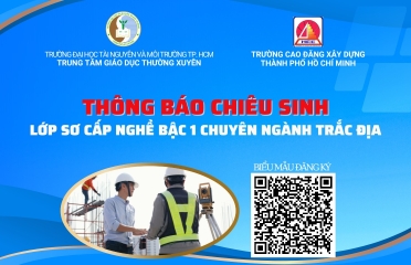 Thông báo chiêu sinh lớp sơ cấp nghề bậc 1 chuyên ngành Trắc địa