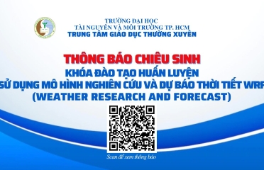 Thông báo chiêu sinh khóa đào tạo huấn luyện sử dụng mô hình nghiên cứu và dự báo thời tiết WRF (Weather Research And Forecast), 