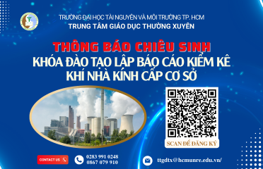 Thông báo chiêu sinh Khóa đào tạo lập báo cáo kiểm kê khí nhà kính cấp cơ sở