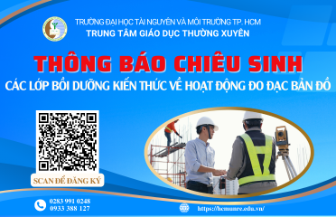 Thông báo 1000 chiêu sinh các lớp bồi dưỡng kiến thức về hoạt động đo đạc bản đồ