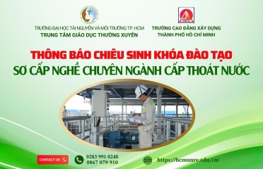 Thông báo chiêu sinh lớp “Sơ cấp Nghề chuyên ngành Cấp thoát nước”