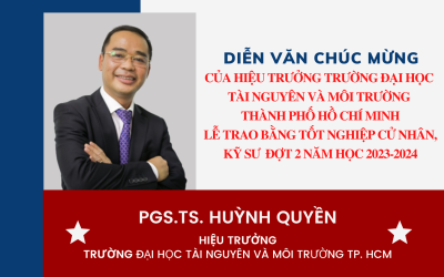 Diễn văn Chúc mừng của Hiệu trưởng Trường Đại học Tài nguyên và Môi trường TP. Hồ Chí Minh Lễ trao bằng tốt nghiệp cho Tân Cử nhân, Tân Kỹ sư đợt 2, năm học 2023-2024